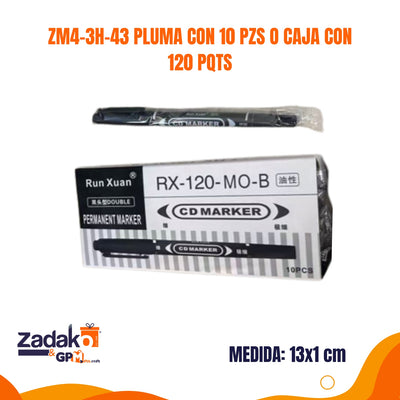 ZM4-3H-43 PLUMA CON 10 PZS O CAJA CON 120 PQTS