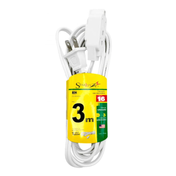 N-GPM-14509  EXTENSION BLANCA No. 16 3 METROS STARLUX CON 1 PZ O CAJA CON 50 PZS