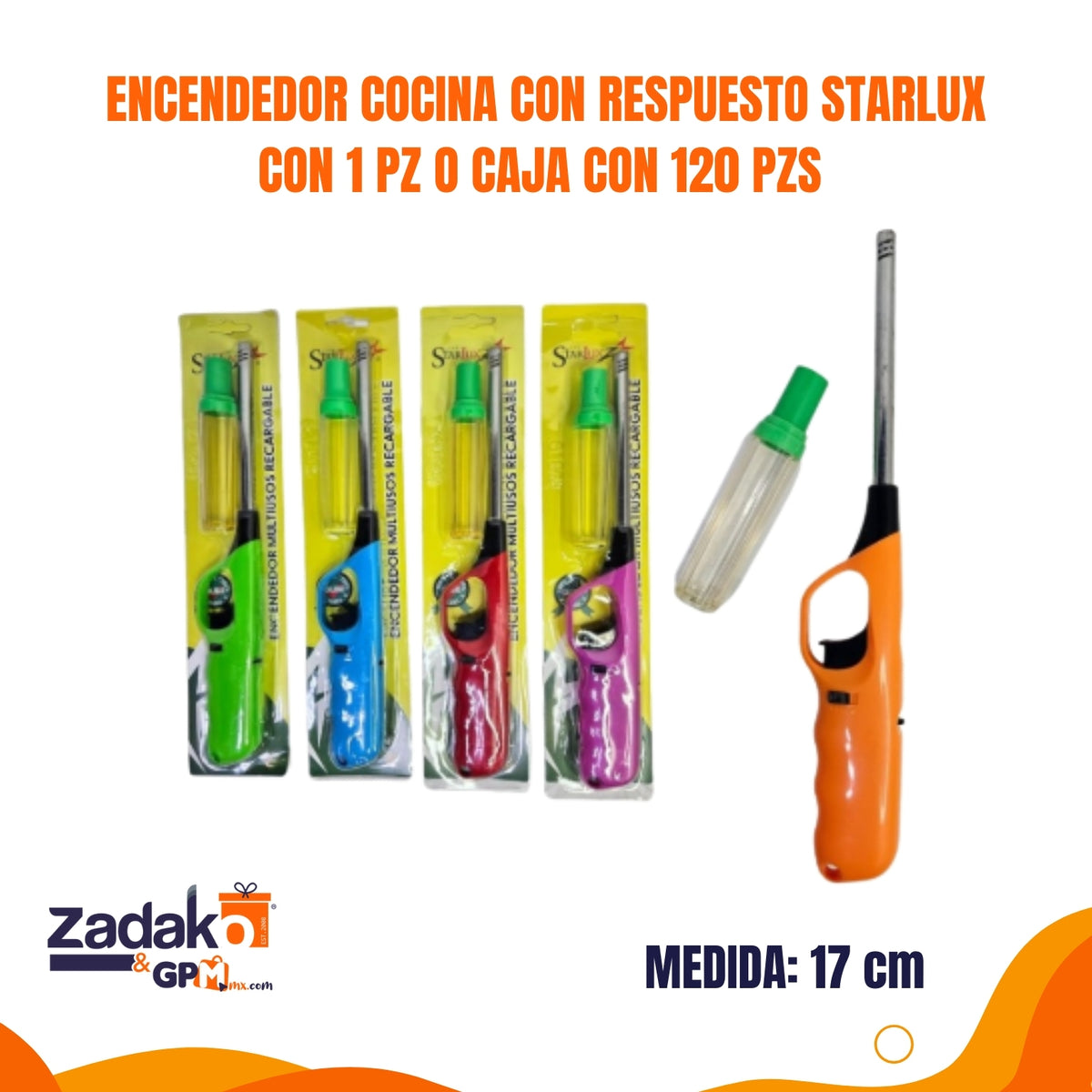 N-GPM-14524  ENCENDEDOR COCINA CON RESPUESTO STARLUX CON 1 PZ O CAJA CON 120 PZS
