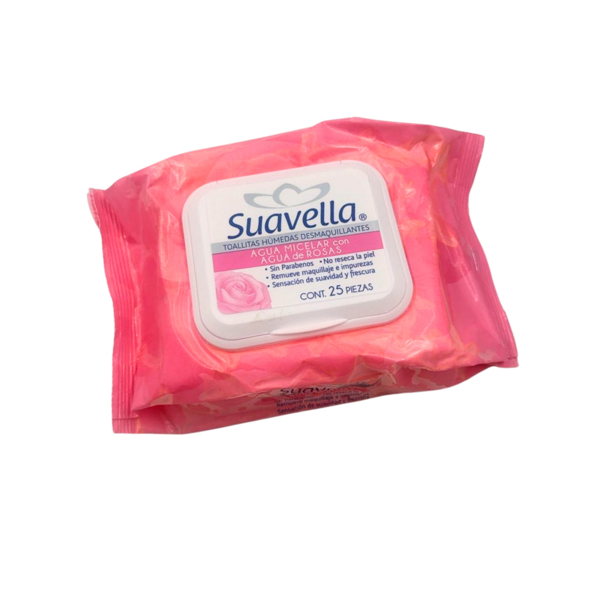 TOALLA HUMEDA DESMAQUILLANTE AGUA MICELAR CON AGUA DE ROSAS CON 1 PZ O CAJA CON 24 PZS