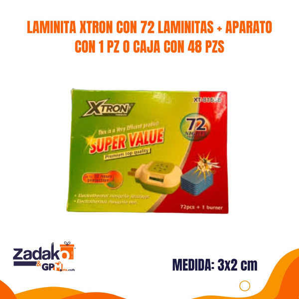 LAMINITA XTRON CON 72 LAMINITAS MAS APARATO CON 1 PZ O CAJA CON 48 PZS