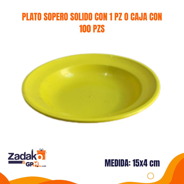 N-GPM-14583  PLATO SOPERO SOLIDO CON 1 PZ O CAJA CON 100 PZS