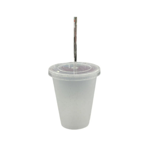 MX-717 VASO SIRENA 16 OZ NATURAL CON GLITTER CON 1 PZ O CAJA CON  48 PZS