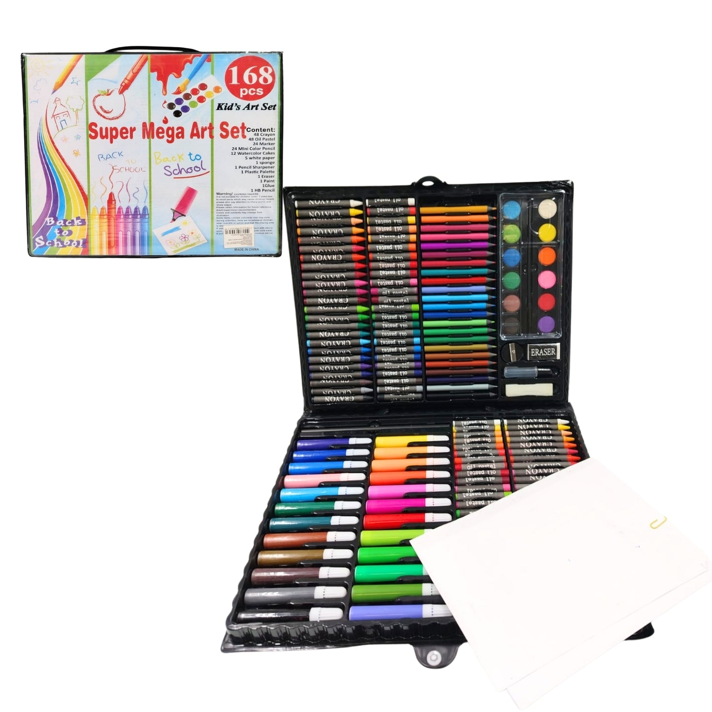 ZM4-3H-57 SET DE ARTE CON CRAYOLA, ACUARELA, PINCELINES CON 1 PZ O CAJA CON 20 PZS