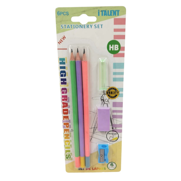 ZM4-3H-35 SET DE 3 LAPICES, BORRADOR Y SACAPUNTAS CON 1 PQT O CAJA CON 240 PQTS