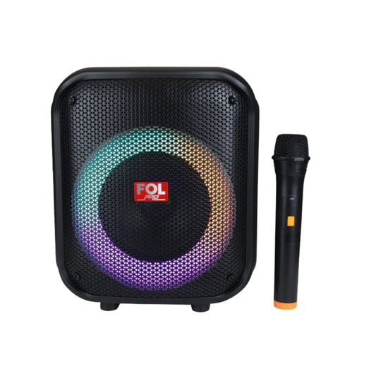 FS-L1216M BOCINA TWS CON MICRÓFONO INALÁMBRICO Y ENTRADA 6.3 MM LUZ RGB CON 1 PZ O CAJA CON 4 PZS