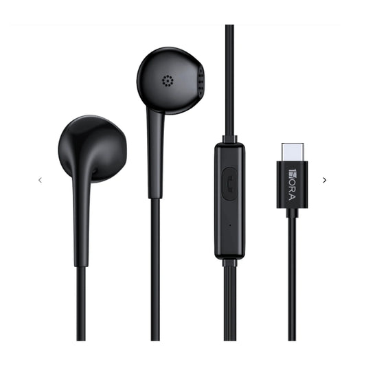 AUT124 AUDIFONOS MANOS LIBRES AURICULARES ALAMBRICOS TIPO C 1 HORA CON 1 PZ O CAJA CON 300 PZS