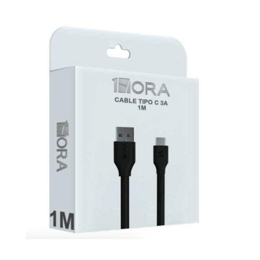 CAB251 CABLE USB TIPO C 3A 1M 1 HORA CON 1 PZ O CAJA CON 300 PZS