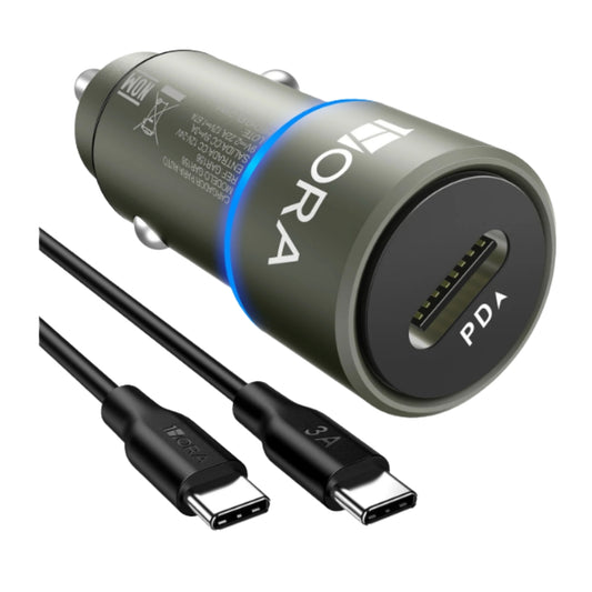 GAR156 CARGADOR PARA AUTO 3A 20W CON CABLE USB TIPO C 1 HORA CON 1 PZ O CAJA CON 200 PZS