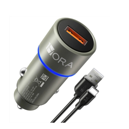 GAR116 CARGADOR PARA AUTO 3.0A 18W MAX TIPO C 1 HORA CON 1 PZ O CAJA CON 200 PZS