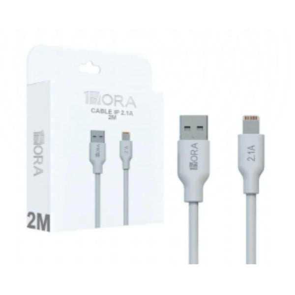 CAB243 CABLE USB TIPO LIGHTNING 2.1A 1M 1 HORA CON 1 PZ O CAJA CON 400 PZS