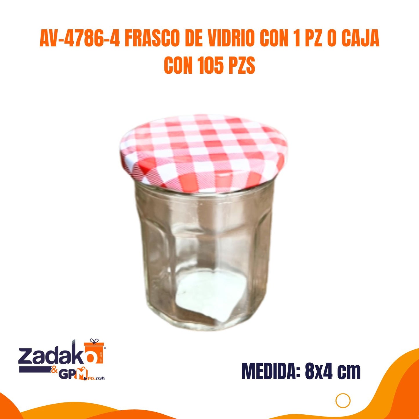 AV-4786-4 FRASCO DE VIDRIO CON 1 PZ O CAJA CON 105 PZS