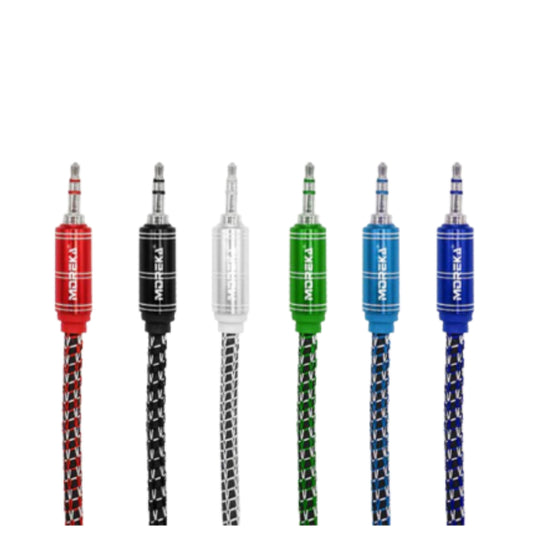 AU-01 CABLE AUDIO 3.5mm DE 1.5M CON 1 PZ O CAJA CON 500 PZS