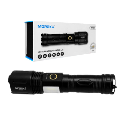MT-019 LINTERNA LED RECARGABLE 30W CON 1 PZ O CAJA CON 80 PZS