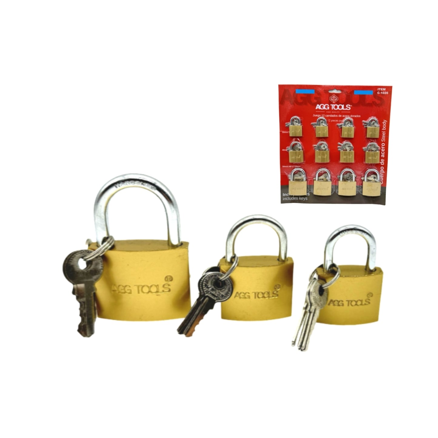 C1026 CARTERA DE CANDADO 30-40-50 CON 1 PZ O CAJA CON 25 PZS