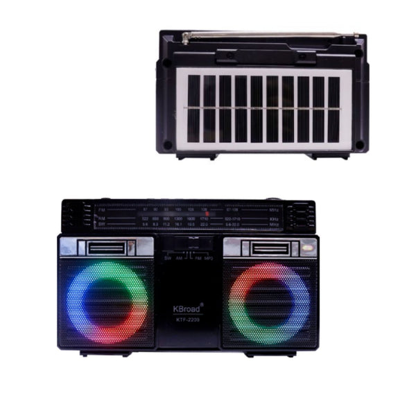 KTF-2209 RADIO AM/FM BLUETOOTH CON PANEL SOLAR CON 1 PZ O CAJA CON 40 PZS
