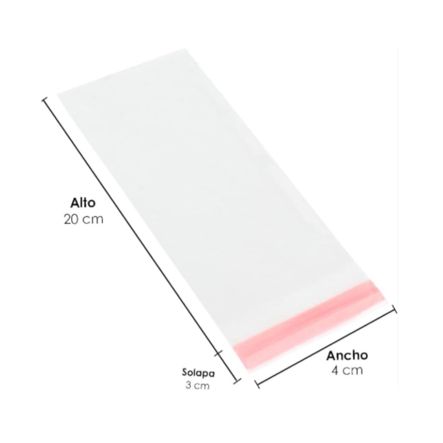 BOLSA CELOFAN SP 4X20 PQT CON 100 PZS O CAJA CON 600 PQTS