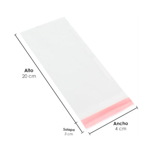 BOLSA CELOFAN SP 4X20 PQT CON 100 PZS O CAJA CON 600 PQTS