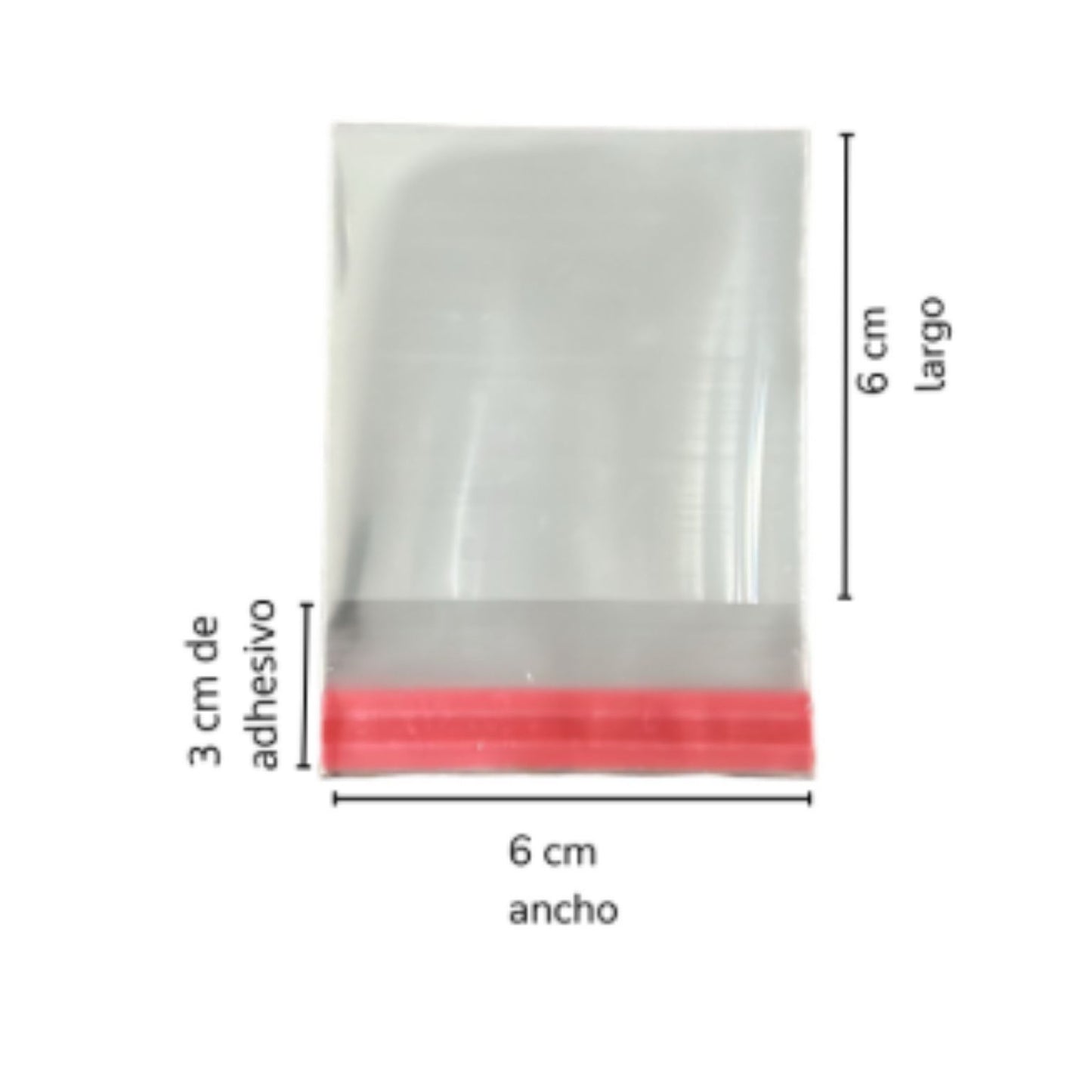 BOLSA CELOFAN SP 6X6 PQT CON 100 PZS O CAJA CON 1060 PQTS