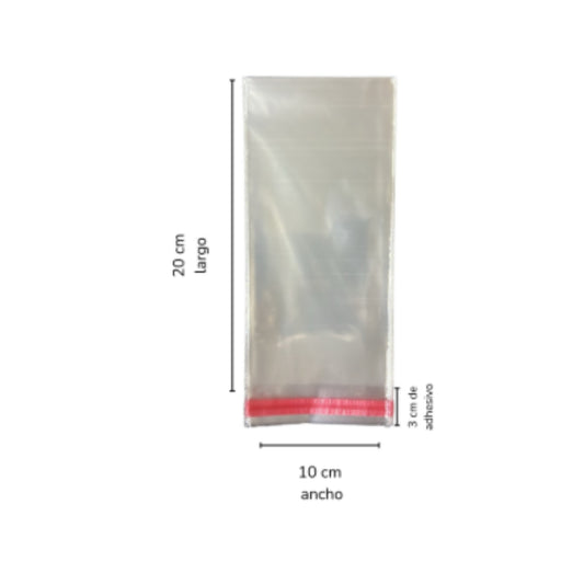 BOLSA CELOFAN SP 10X20 PQT CON 100 PZS O CAJA CON 300 PQTS
