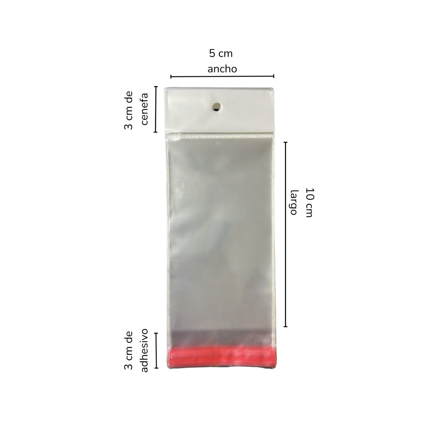 BOLSA CELOFAN CP 5X10 PQT CON 100 PZS O CAJA CON 500 PQTS