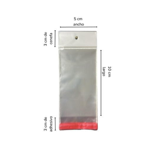 BOLSA CELOFAN CP 5X10 PQT CON 100 PZS O CAJA CON 500 PQTS