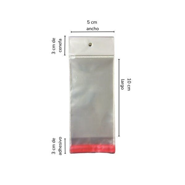 BOLSA CELOFAN CP 5X10 PQT CON 100 PZS O CAJA CON 500 PQTS