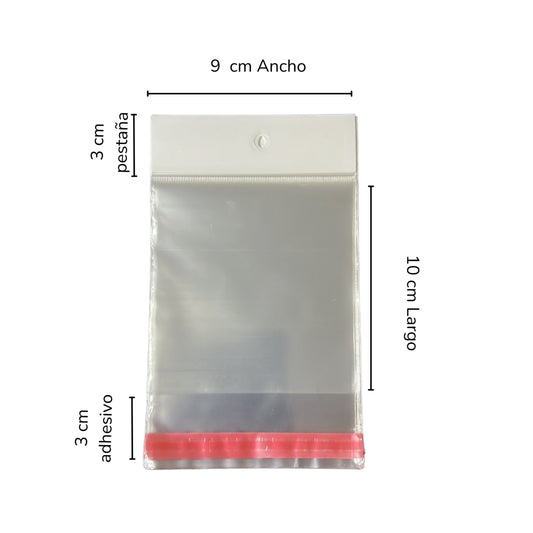 BOLSA CELOFAN CP 9X10 PQT CON 100 PZS O CAJA CON 320 PQTS