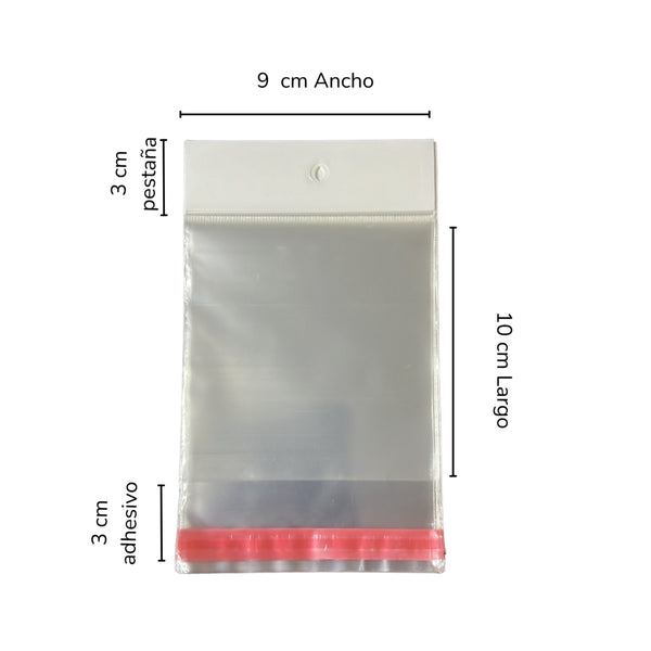 BOLSA CELOFAN CP 9X10 PQT CON 100 PZS O CAJA CON 320 PQTS