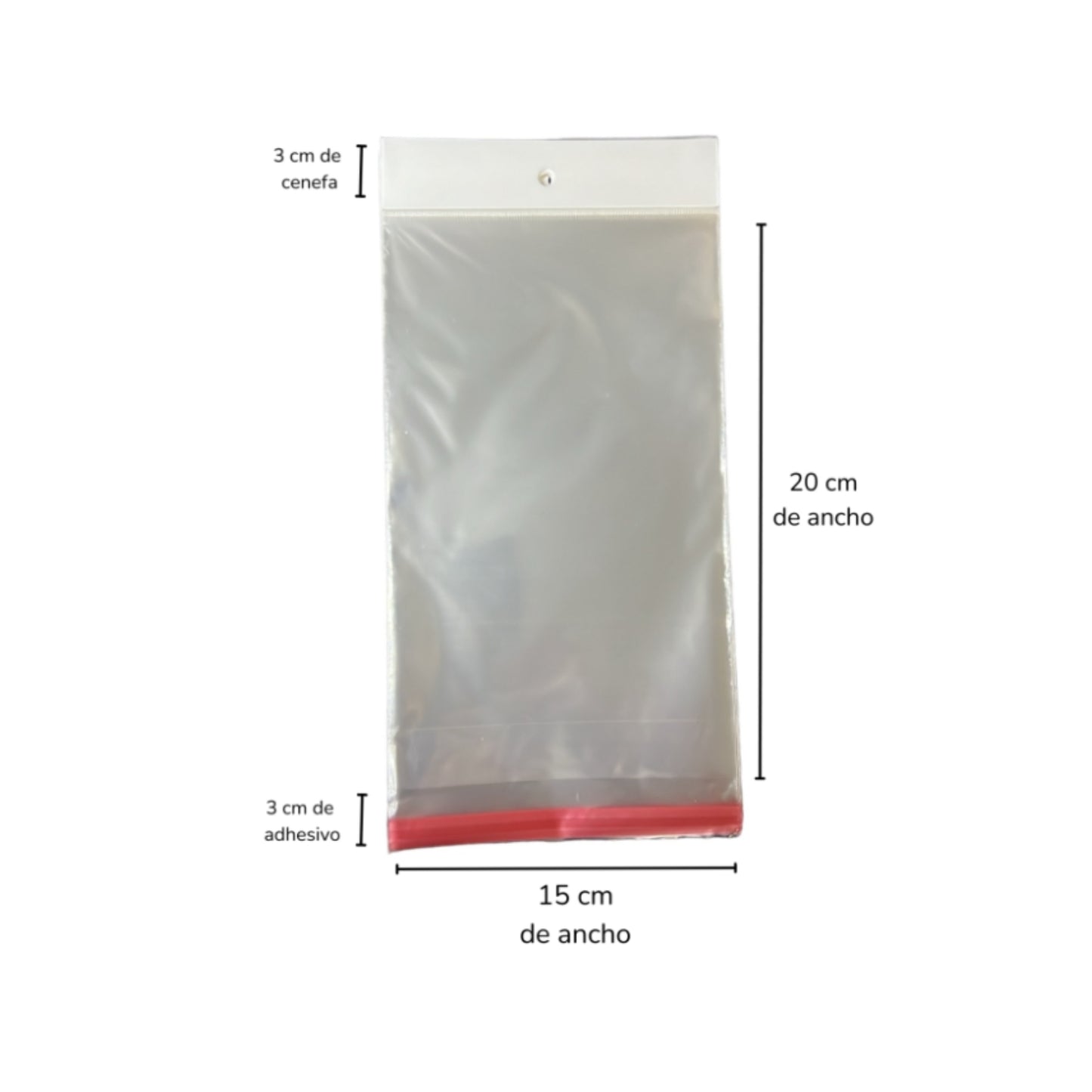 BOLSA CELOFAN CP 15X20 PQT CON 100 PZS O CAJA CON 120 PQTS