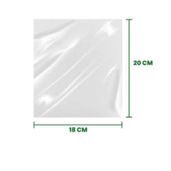 BOLSA CELOFAN LISA 18X20 PQT CON 100 PZS O CAJA CON  5 PQTS