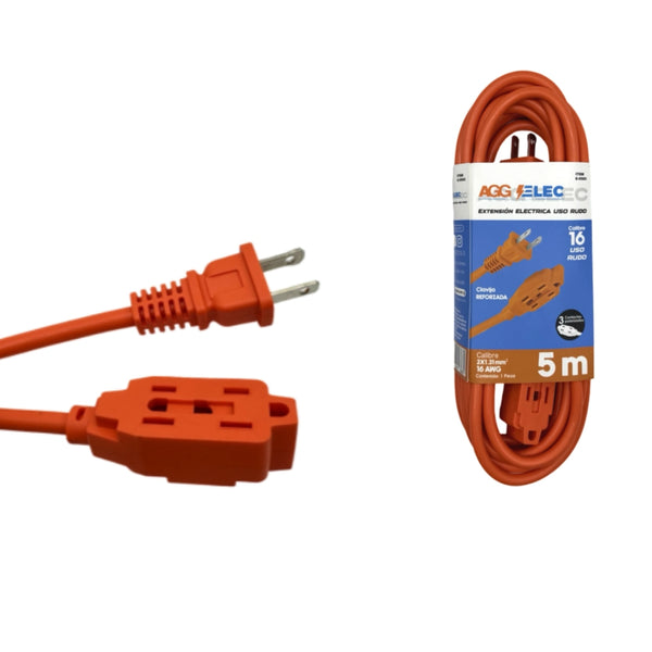 E0565 EXTENSION ELECTRICA H.D. 5 MTRS CON 1 PZ O CAJA CON 22 PZS