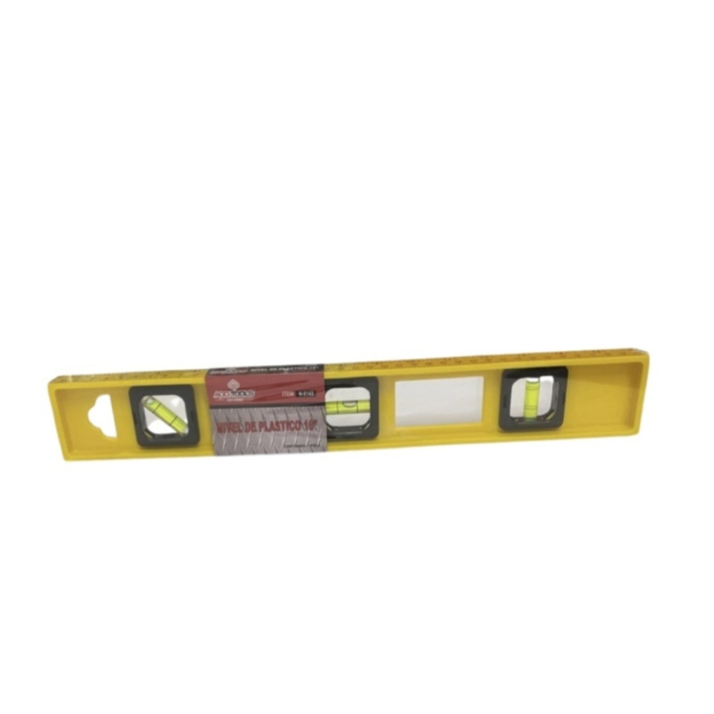 N0143 NIVEL PLASTICO 16 PULGADAS CON 1 PZ O CAJA CON 60 PZS