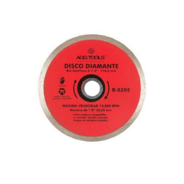 D0205 DISCO DIAMANTE 4-1/2 PULGADAS CONTINUO CON 1 PZ O CAJA CON 144 PZS
