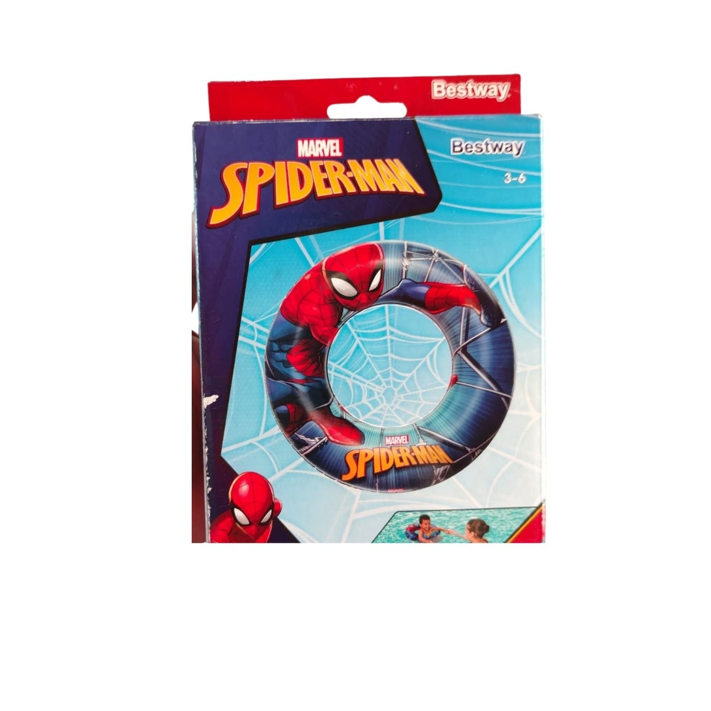 98003 SALVAVIDAS 56 CM SPIDERMAN ROJO C/AZUL CAJA CON 1 PZ O CAJA CON 24 PZS
