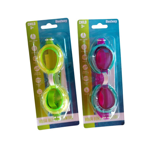 21002 GOGGLES 3 a 6 AÑOS 3 COLORES: MORADO-VERDE-AZUL BLI (1) CAJA CON 1 PZ O CAJA CON 24 PZS