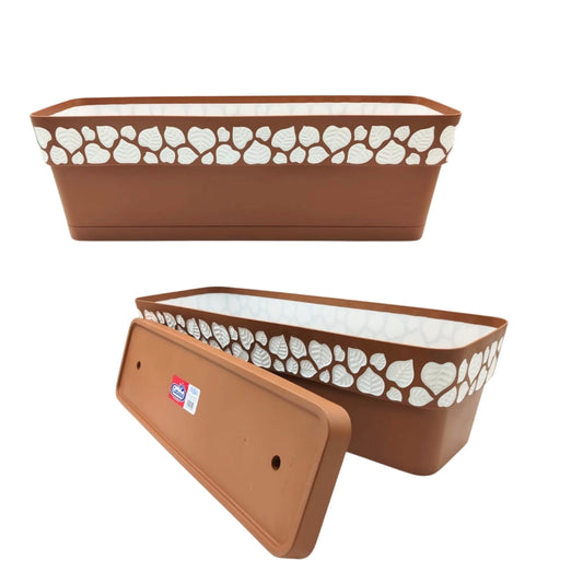 JARDINERA EMILY RECT 20 PULGADAS TERRACOTA CON 1 PZ O CAJA CON 8 PZS