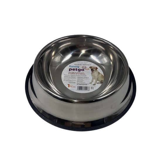 KG-GP18 PLATO DE METAL PARA MASCOTA CON 1 PZ O CAJA CON 200 PZS