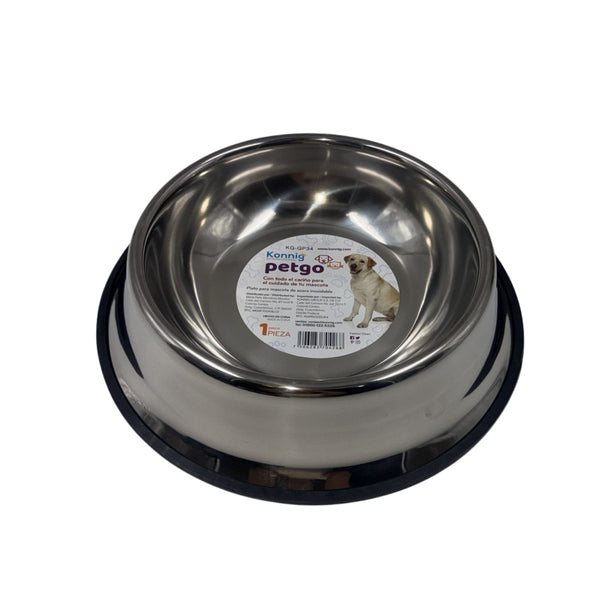 KG-GP18 PLATO DE METAL PARA MASCOTA CON 1 PZ O CAJA CON 200 PZS