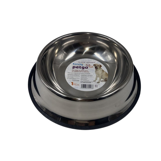 KG-GP34 PLATO METALICO PARA MASCOTA CON 1 PZ O CAJA CON 100 PZS