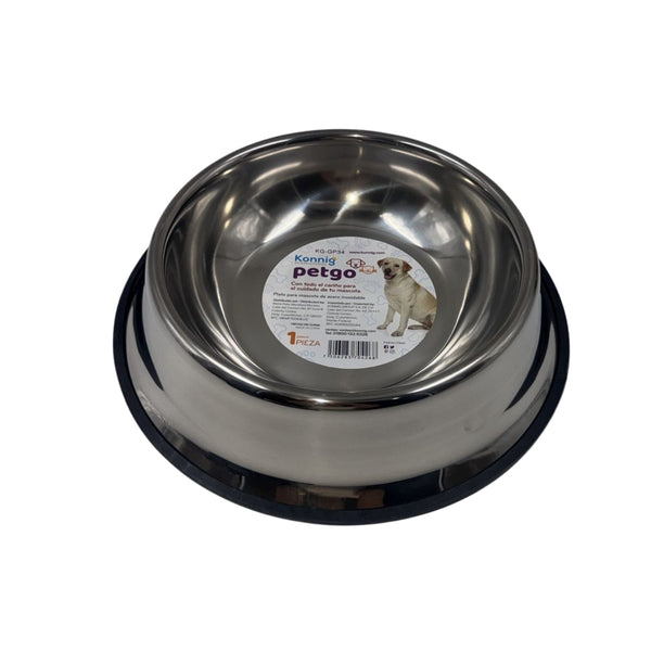 KG-GP34 PLATO METALICO PARA MASCOTA CON 1 PZ O CAJA CON 100 PZS