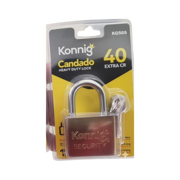 KG40S CANDADO DE ACERO REFORZADO DE 40MM CON 1 PZ O CAJA CON 72 PZS