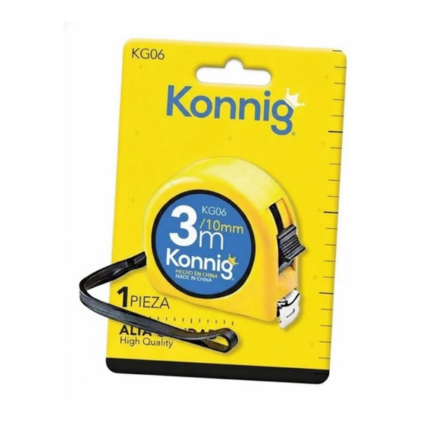 KG19 FLEXOMETRO COLOR AMARILLO DE 3 MT CON 1 PZ O CAJA CON 240 PZS