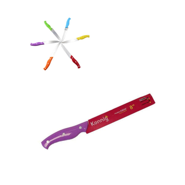 KXD38 CUCHILLO FILETERO CACHA DE PLASTICO DE COLOR No. 8 CON 12 PZS O CAJA CON 40 PQTS