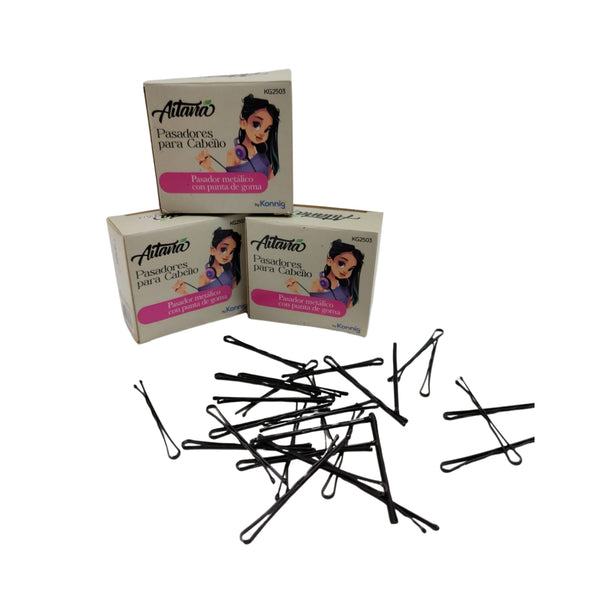 KG2503 PASADOR PUNTA DE GOMA COLOR NEGRO DE 50 PIEZAS EN DOCENA CON 1 PAQ O CAJA CON 10 PQTS