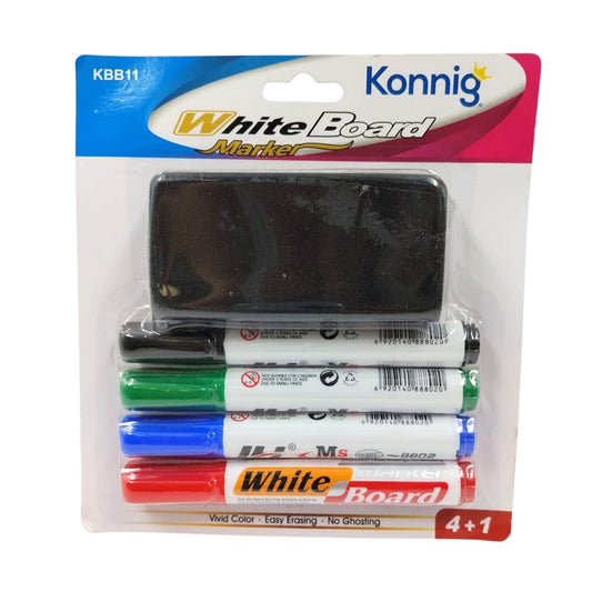 KBB11 MARCADORES CON BORRADOR WHITE BOARD CON 1 PZ O CAJA CON 240 PZS