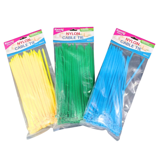 KG25114 CINCHOS NYLON COLORES CON 1 PZ O CAJA CON 150 PZS