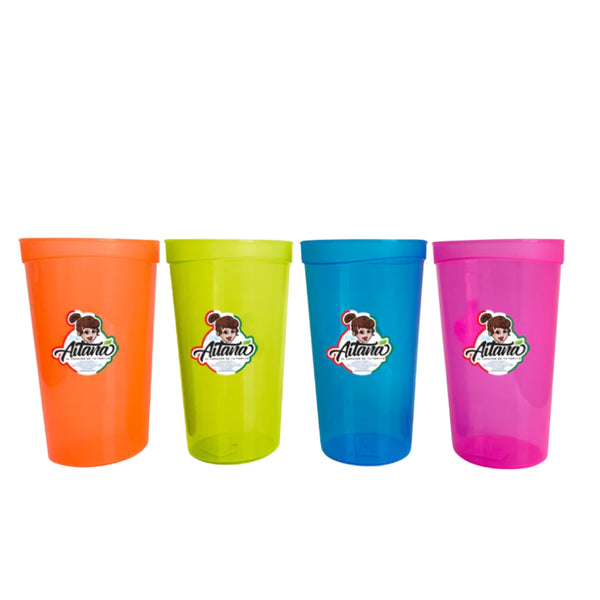 AIT-042 VASO BLOOM 500 ML TRASLUCIDO COLORES CON 1 PZ O CAJA CON 80 PZS