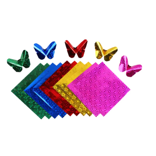 HFY-11529 PAPEL METALICO 10 COLORES 29x20 .5 CM CON 1 PAQ O CAJA CON 200 PQTS