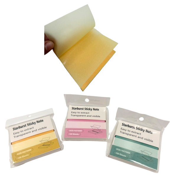 HFY-14561 NOTAS ADHESIVAS TRASPARENTES CON 1 PZ O CAJA CON 960 PZS